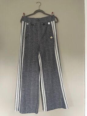Brand Unique Handmade striped & plaid shimmer linen &cotton pants. NWT